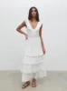 Opal Ruffle Midaxi Dress - Cream sold by Pretty Lavish