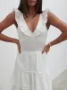 Opal Ruffle Midaxi Dress - Cream sold by Pretty Lavish