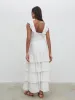 Opal Ruffle Midaxi Dress - Cream sold by Pretty Lavish