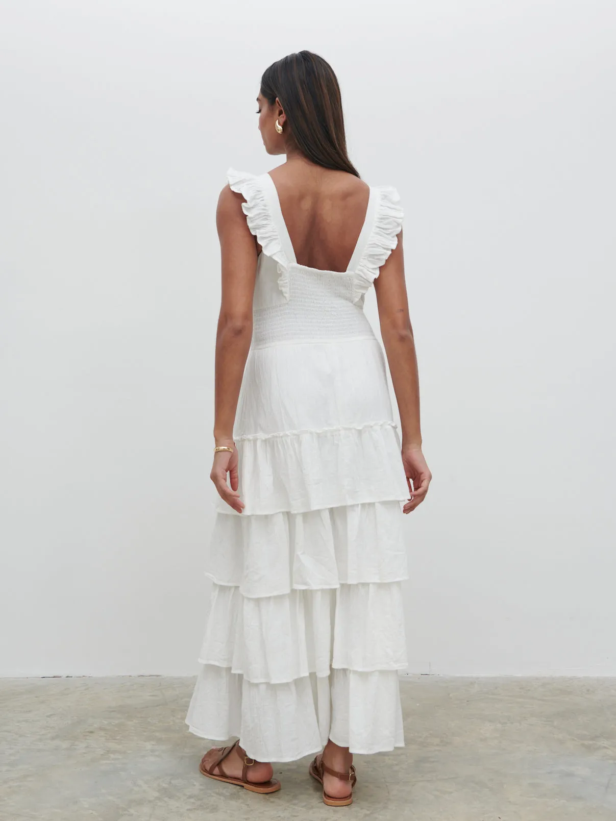 Opal Ruffle Midaxi Dress - Cream sold by Pretty Lavish product image thumbnail 3