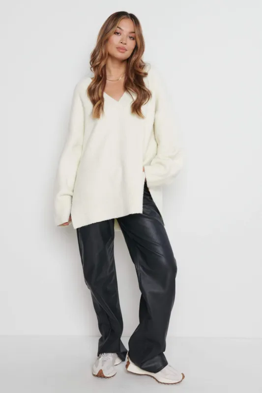 Myla Oversized Jumper - Cream sold by Pretty Lavish