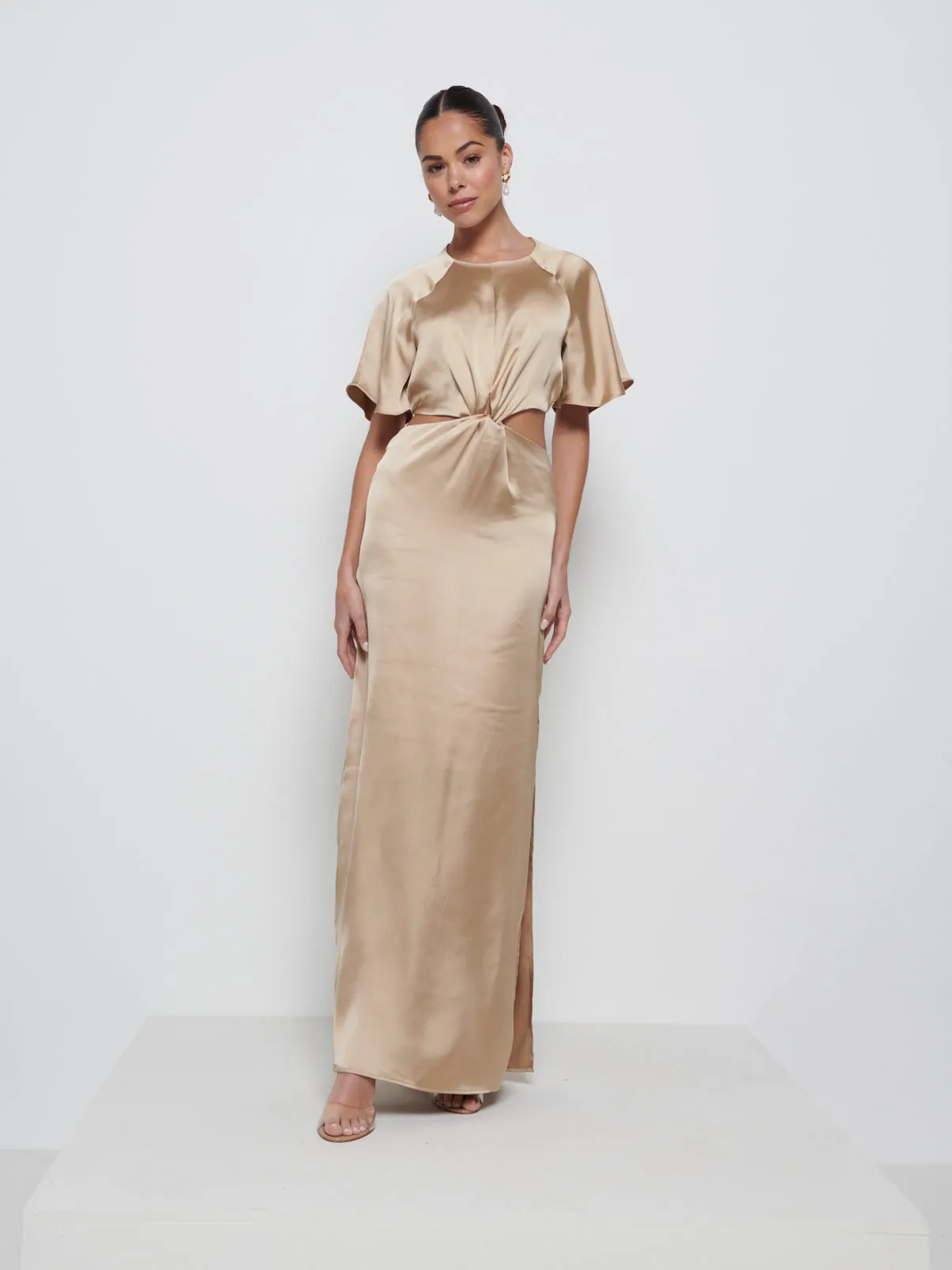 Zara Twist Knot Bridesmaid Dress - Bronze sold by Pretty Lavish product image thumbnail 4
