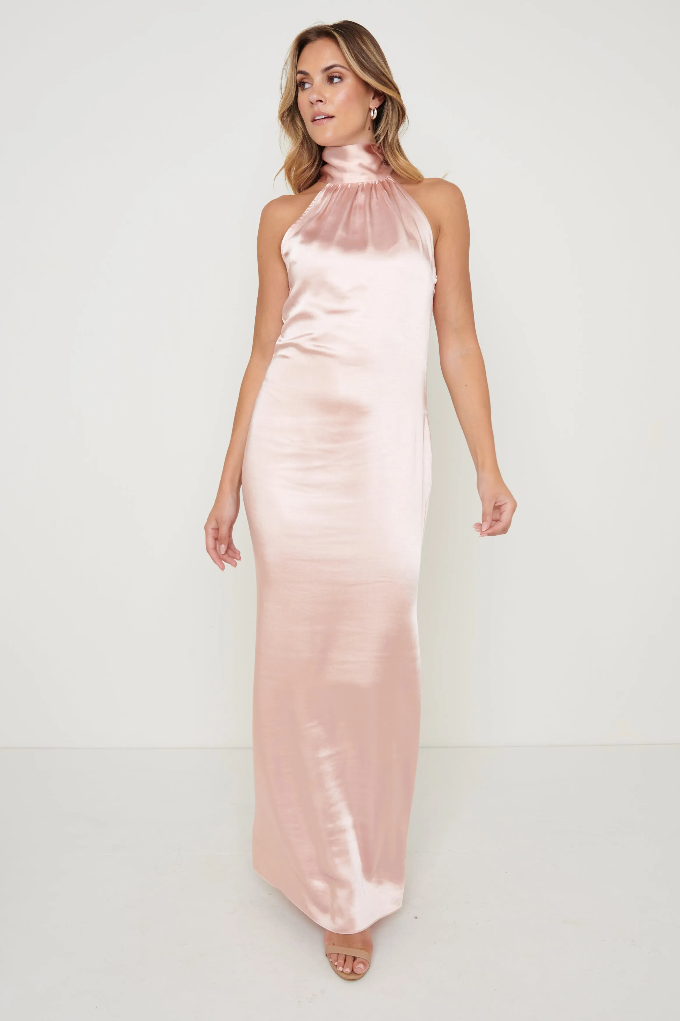 Odelle Maxi Bridesmaid Dress - Matte True Blush sold by Pretty Lavish