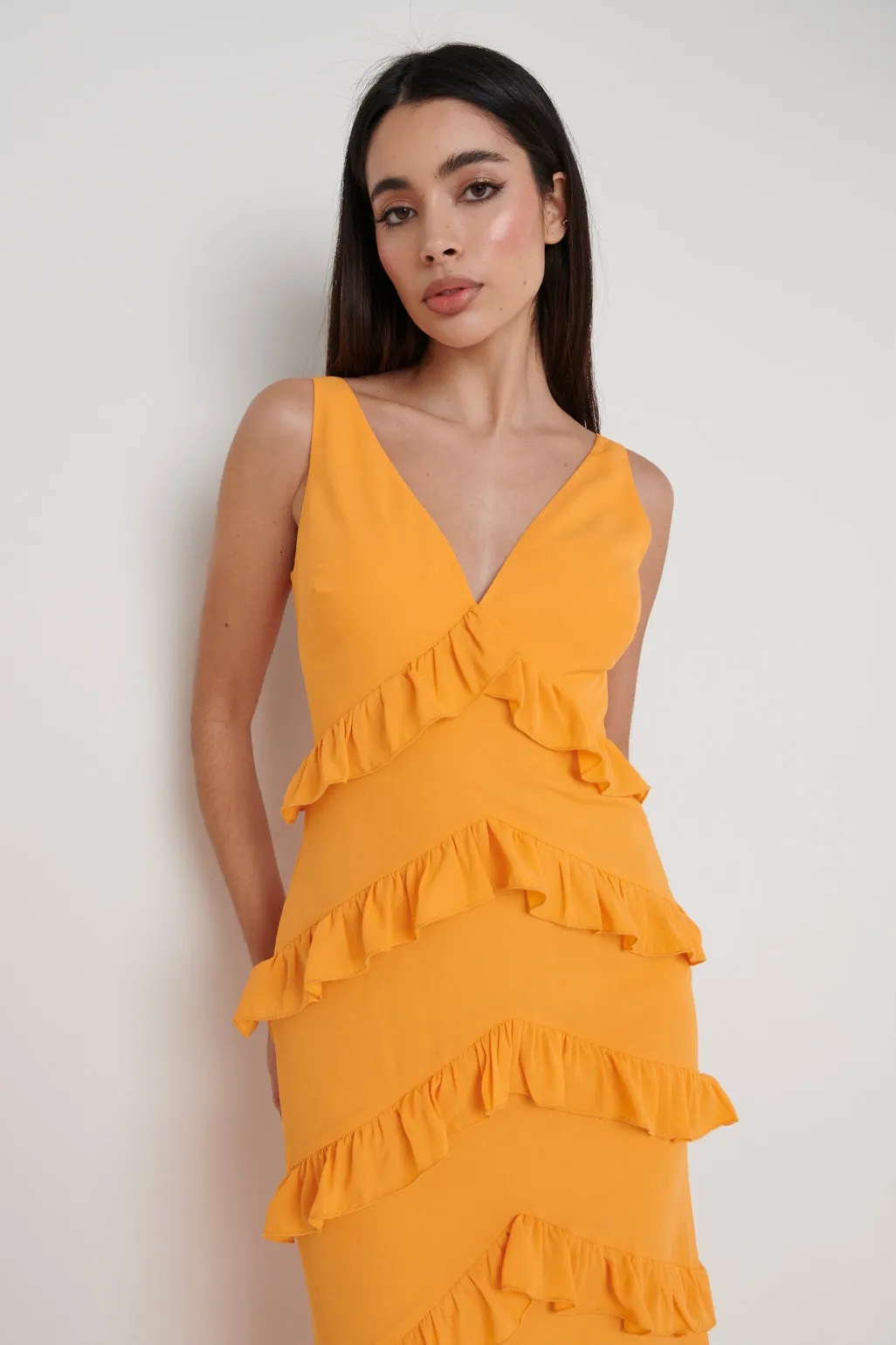 Piper Ruffle Maxi Dress - Tangerine sold by Pretty Lavish product image thumbnail 4