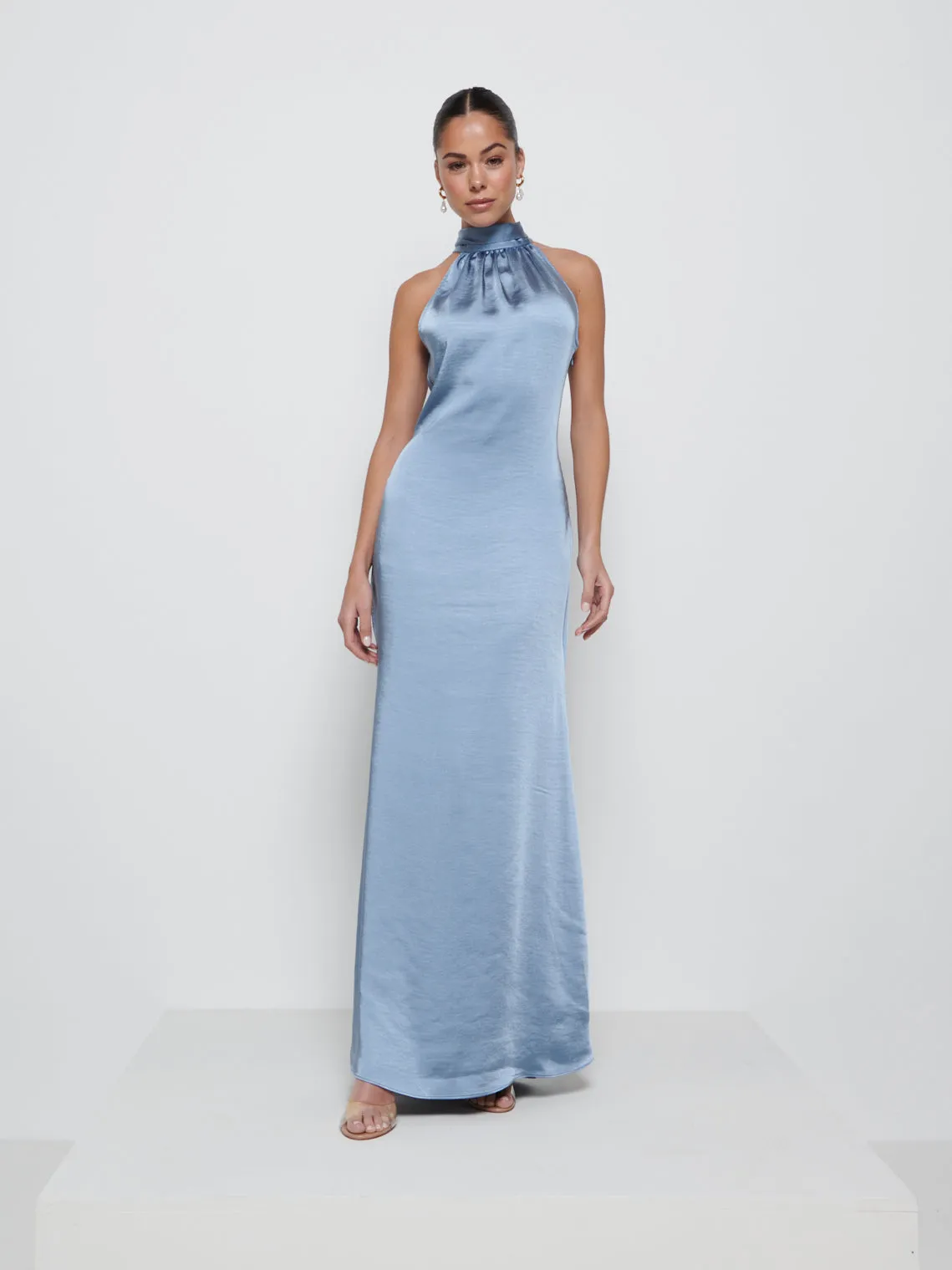 Odelle Maxi Bridesmaid Dress - Dusty Blue sold by Pretty Lavish