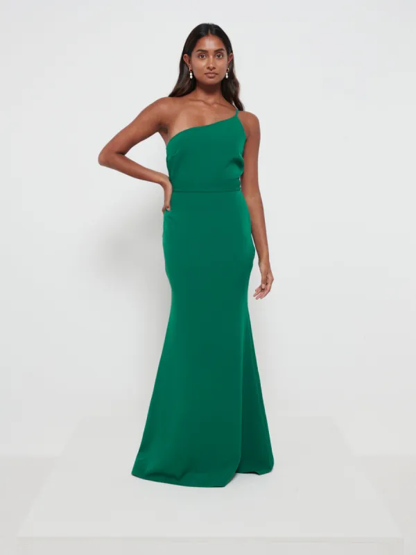 Amelia Crepe Maxi Bridesmaid Dress - Emerald sold by Pretty Lavish