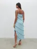 Nadine Ruffle Midaxi Dress - Seaspray sold by Pretty Lavish