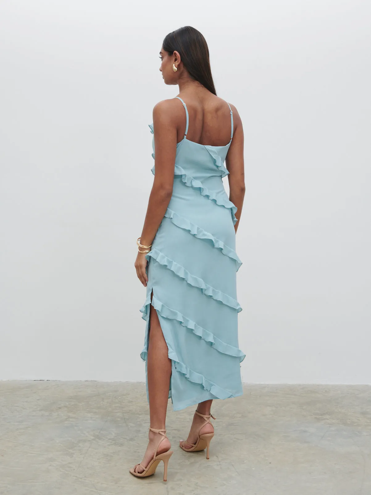 Nadine Ruffle Midaxi Dress - Seaspray sold by Pretty Lavish product image thumbnail 3