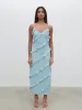 Nadine Ruffle Midaxi Dress - Seaspray sold by Pretty Lavish