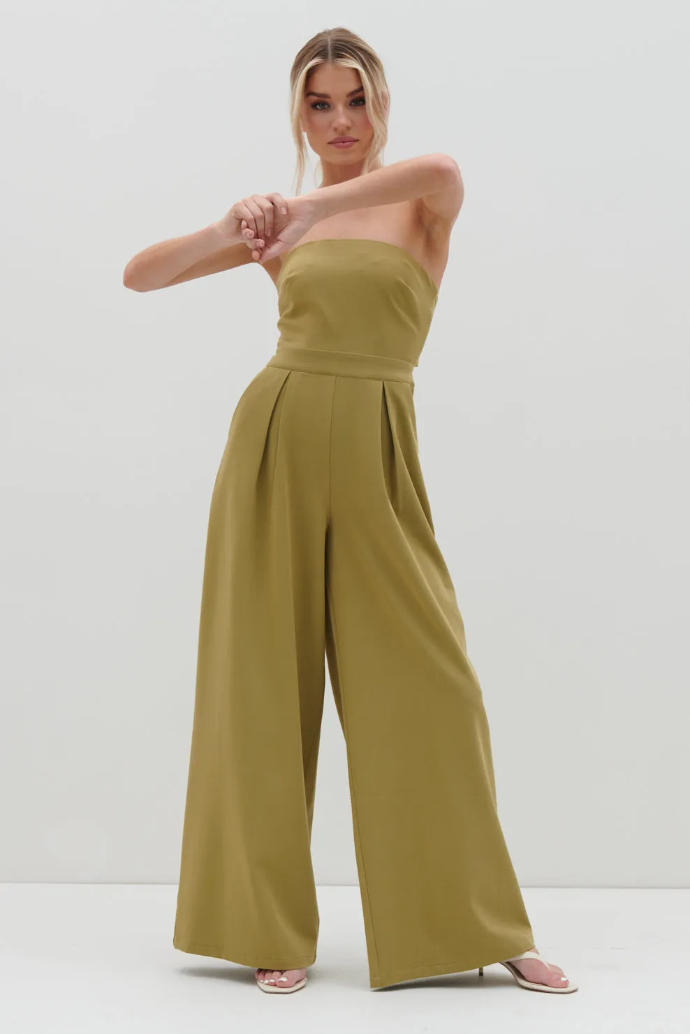 Campbell Bandeau Jumpsuit - Tarragon Green sold by Pretty Lavish product image thumbnail 5