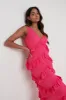 Piper Ruffle Maxi Dress - Fuchsia sold by Pretty Lavish