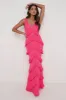 Piper Ruffle Maxi Dress - Fuchsia sold by Pretty Lavish