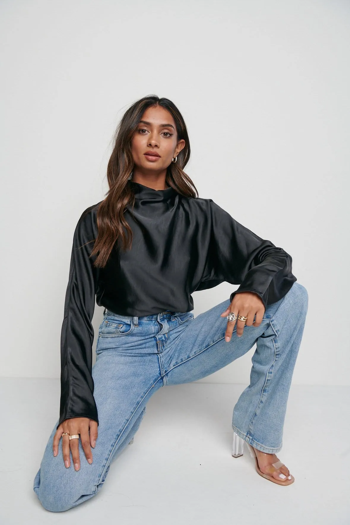 Bonnie High Neck Backless Blouse - Black sold by Pretty Lavish product image thumbnail 4