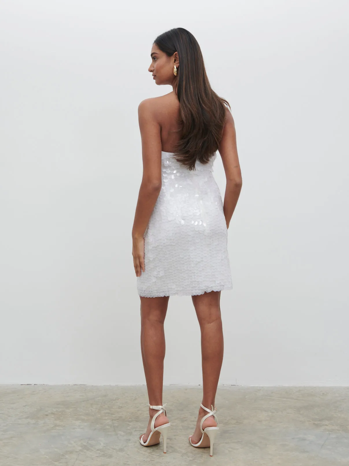 Marseille Bandeau Sequin Mini Dress - Ivory sold by Pretty Lavish product image thumbnail 4