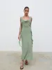 Rya Ruffle Midaxi Dress - Green sold by Pretty Lavish