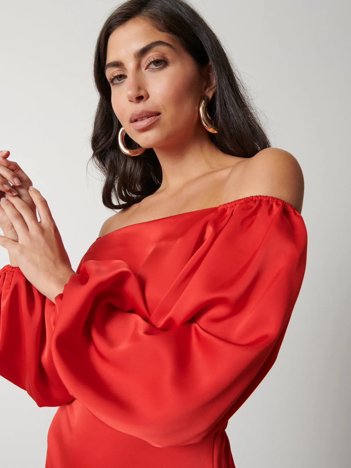 Fern Bardot Mini Dress - Scarlet Red sold by Pretty Lavish product image thumbnail 4