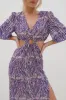 Ainsley Cut Out Maxi Dress - Iris Zebra sold by Pretty Lavish