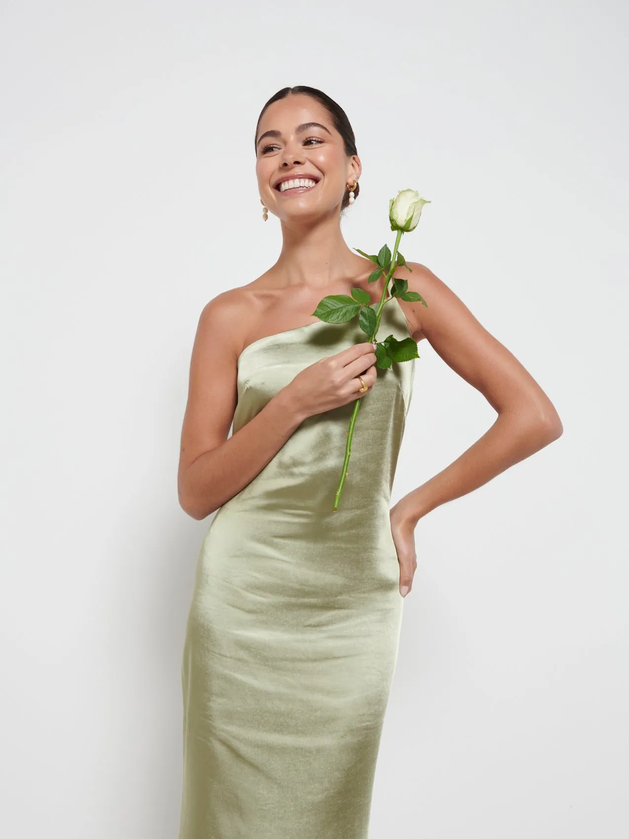 Amelia Maxi Bridesmaid Dress - Matte Olive sold by Pretty Lavish product image thumbnail 2