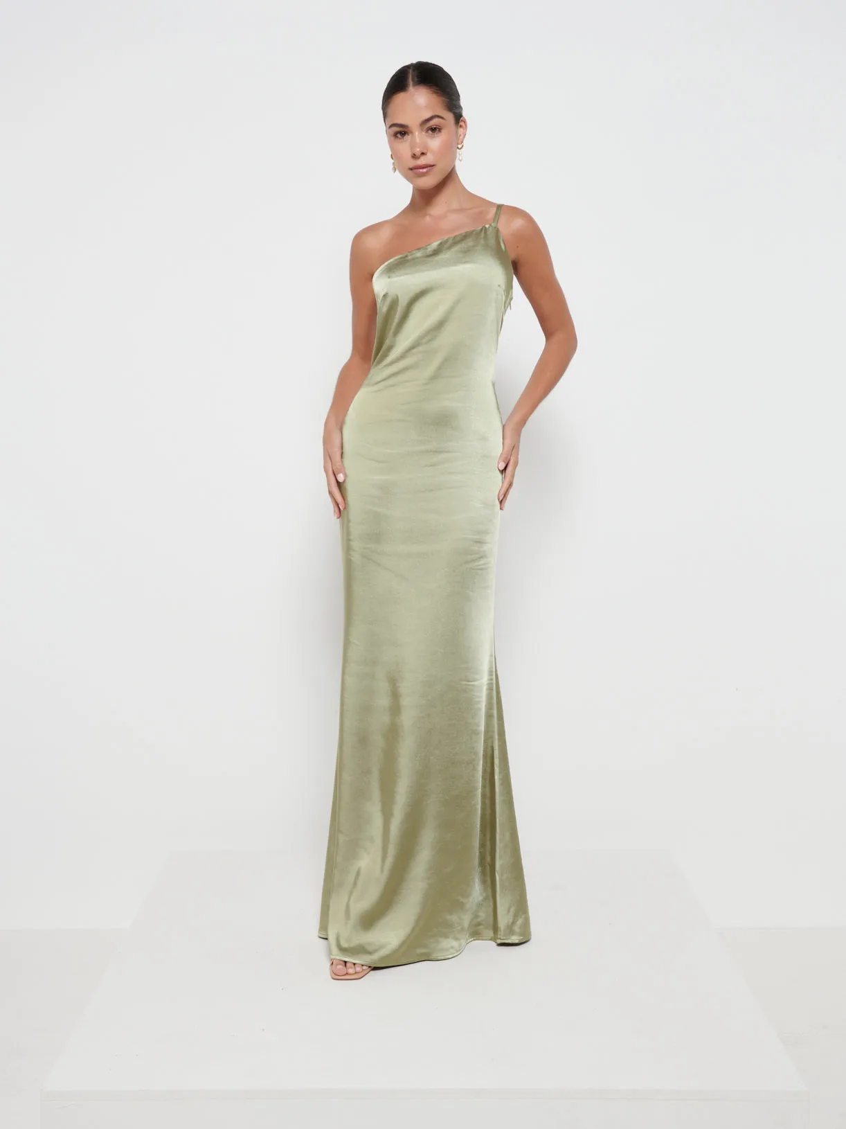 Amelia Maxi Bridesmaid Dress - Matte Olive sold by Pretty Lavish product image thumbnail 4