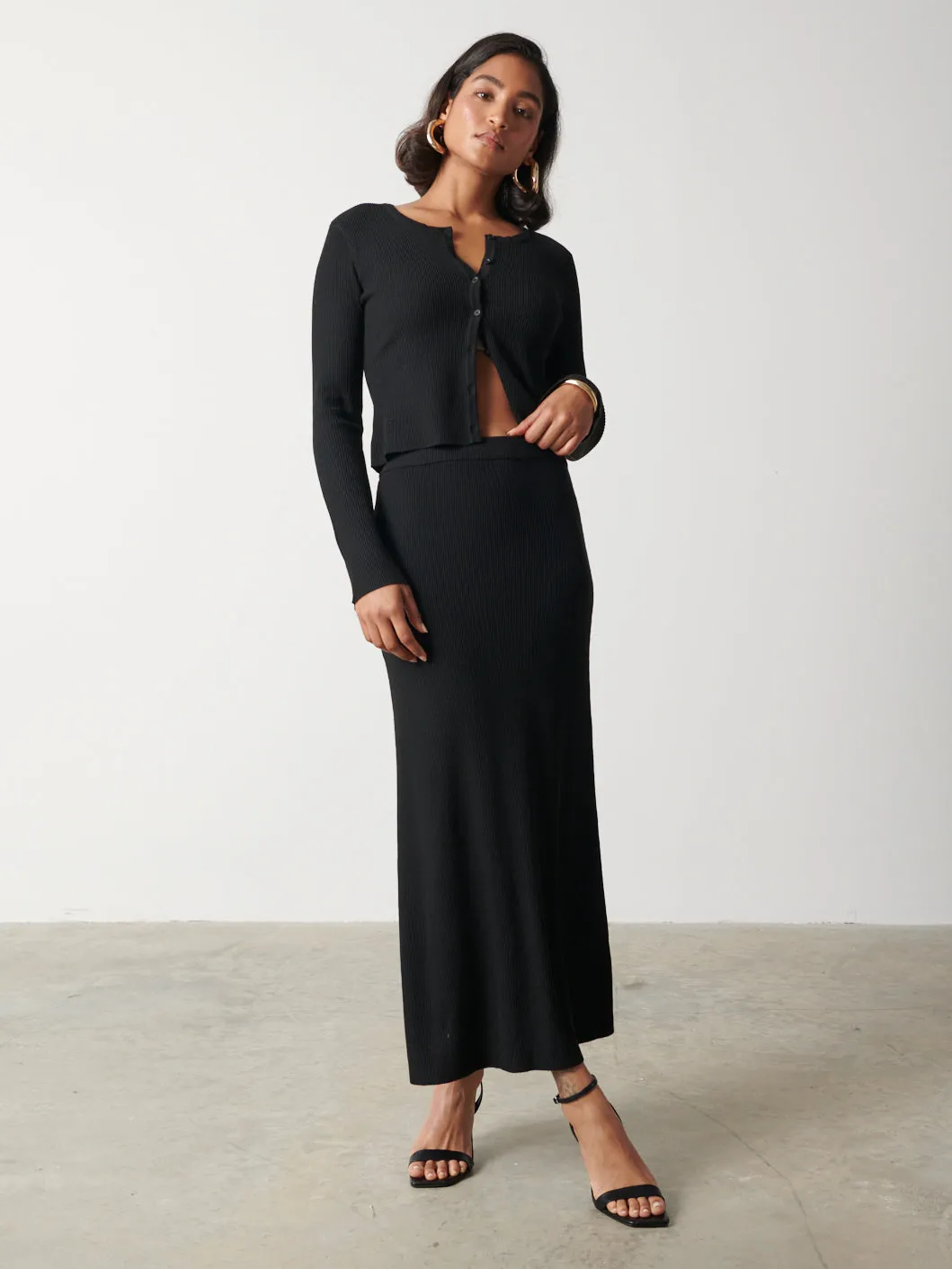 Emberlyn Button Up Knit Cardigan - Black sold by Pretty Lavish product image thumbnail 4