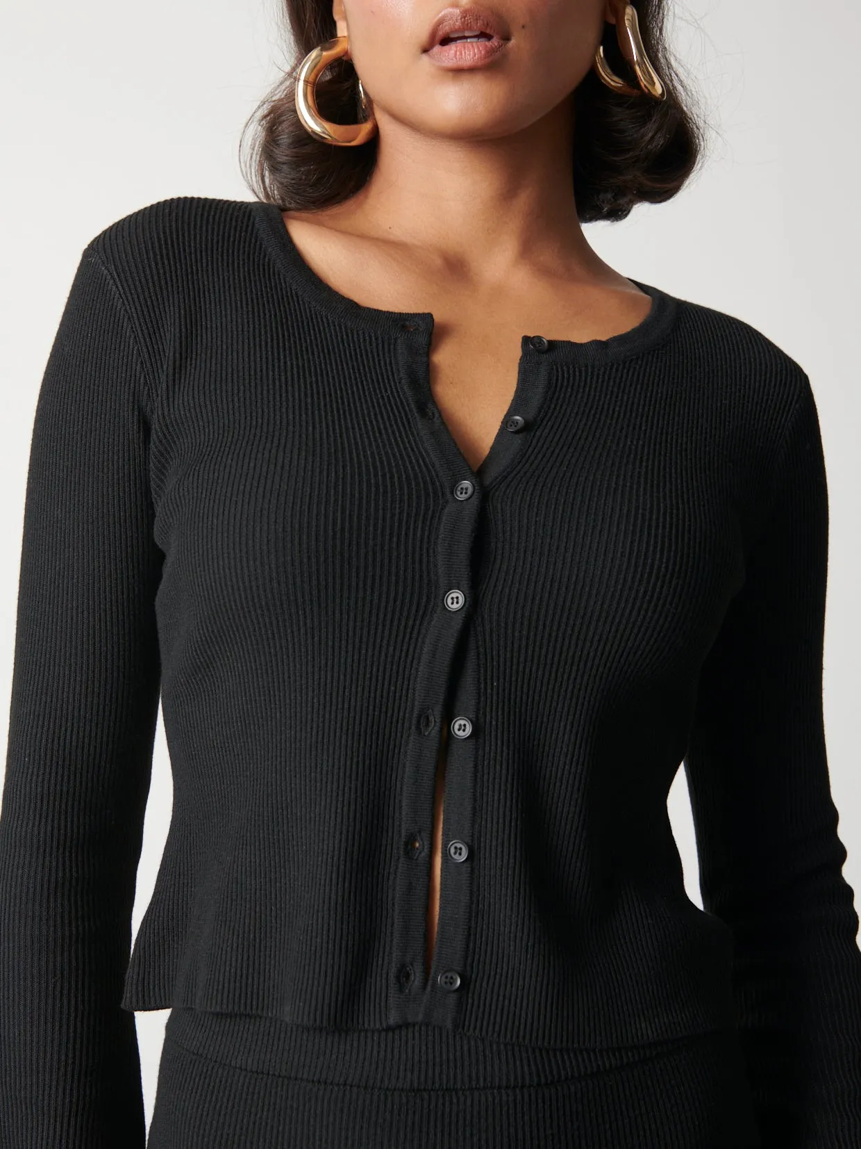 Emberlyn Button Up Knit Cardigan - Black sold by Pretty Lavish product image thumbnail 2