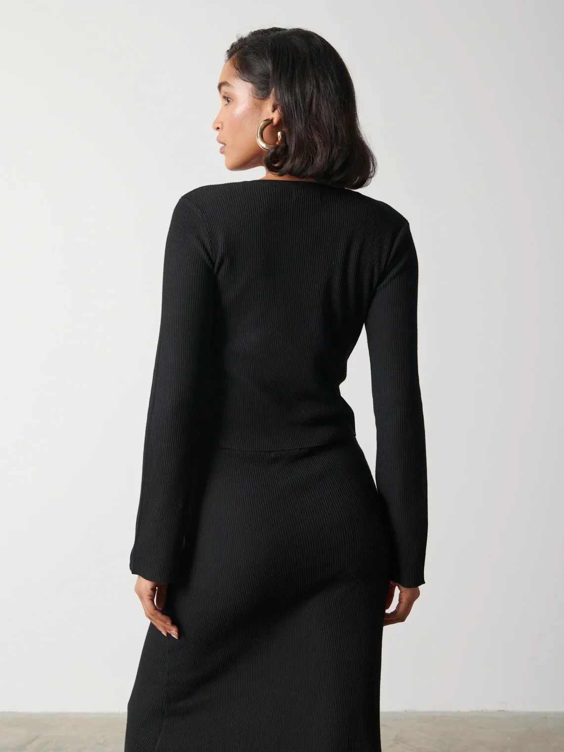 Emberlyn Button Up Knit Cardigan - Black sold by Pretty Lavish product image thumbnail 3