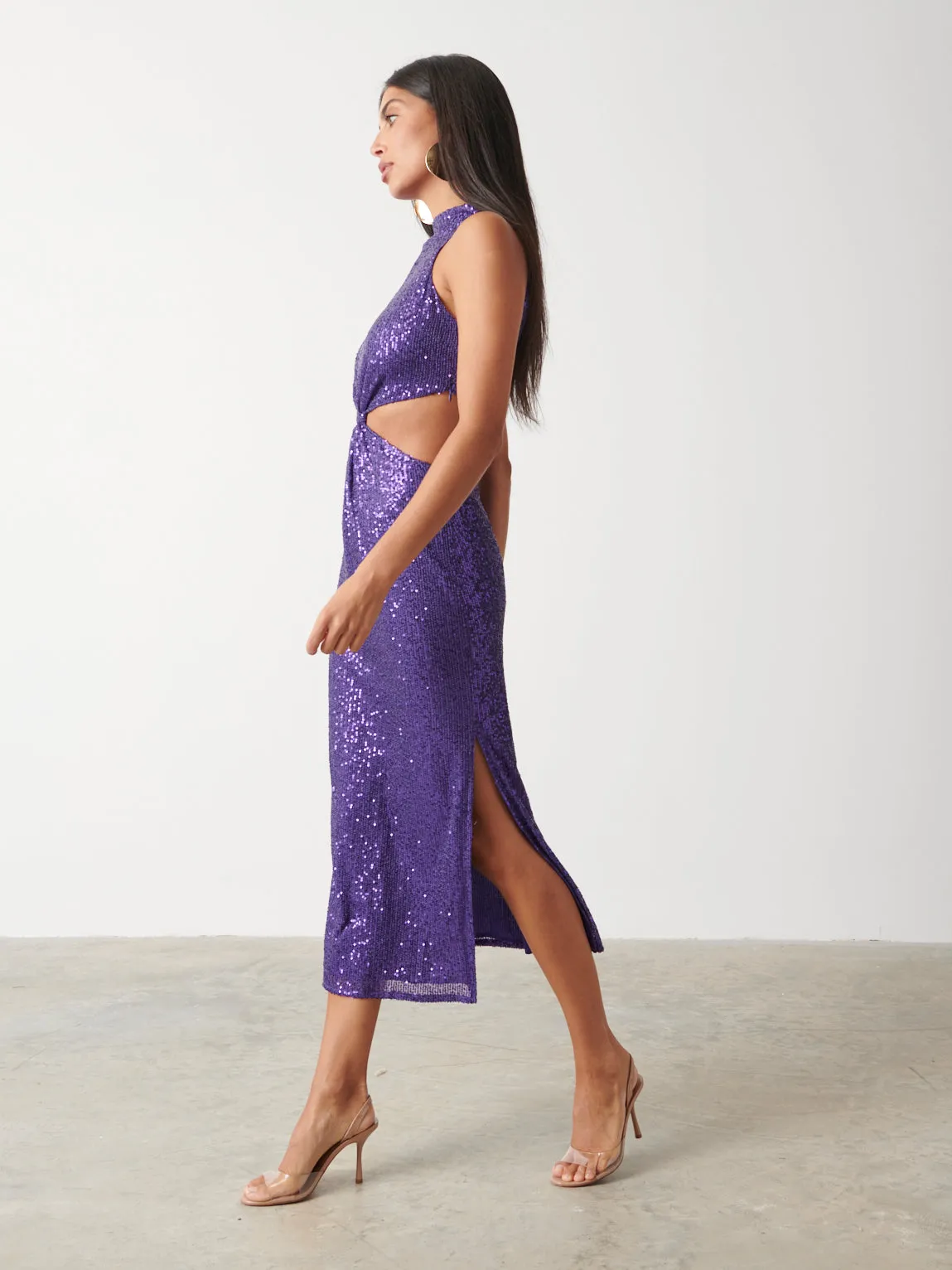 Isidora Twist Knot Sequin Midaxi Dress - Amethyst sold by Pretty Lavish product image thumbnail 4