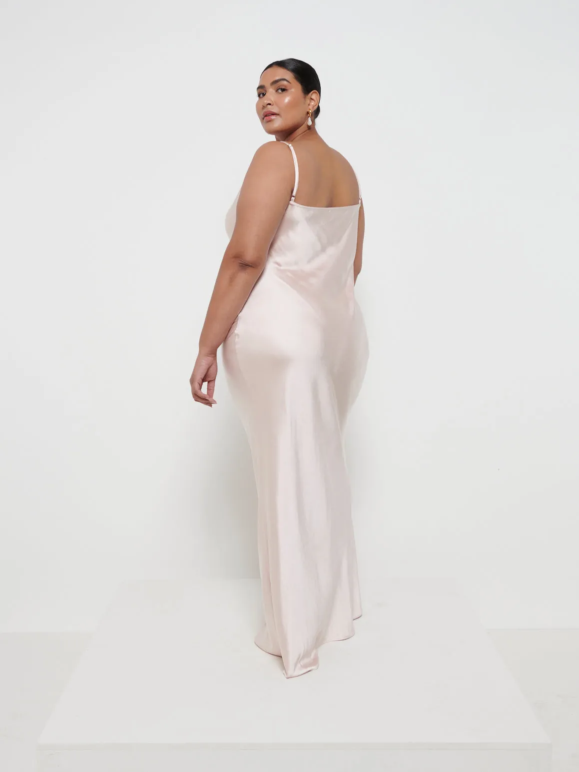 Keisha Maxi Bridesmaid Dress Curve - Matte True Blush sold by Pretty Lavish product image thumbnail 3