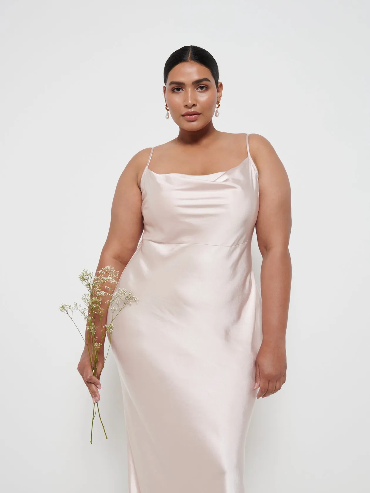 Keisha Maxi Bridesmaid Dress Curve - Matte True Blush sold by Pretty Lavish product image thumbnail 2