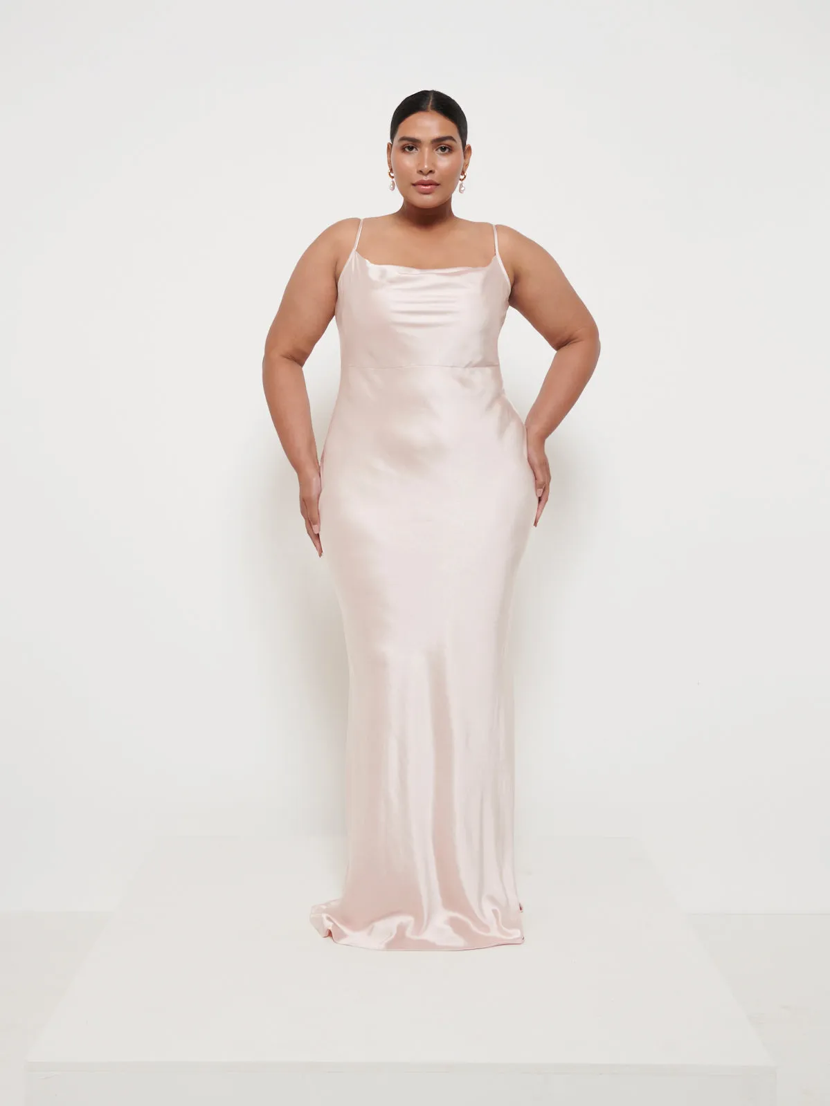 Keisha Maxi Bridesmaid Dress Curve - Matte True Blush sold by Pretty Lavish product image thumbnail 4