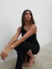Juno One Shoulder Knit Maxi Dress - Black sold by Pretty Lavish