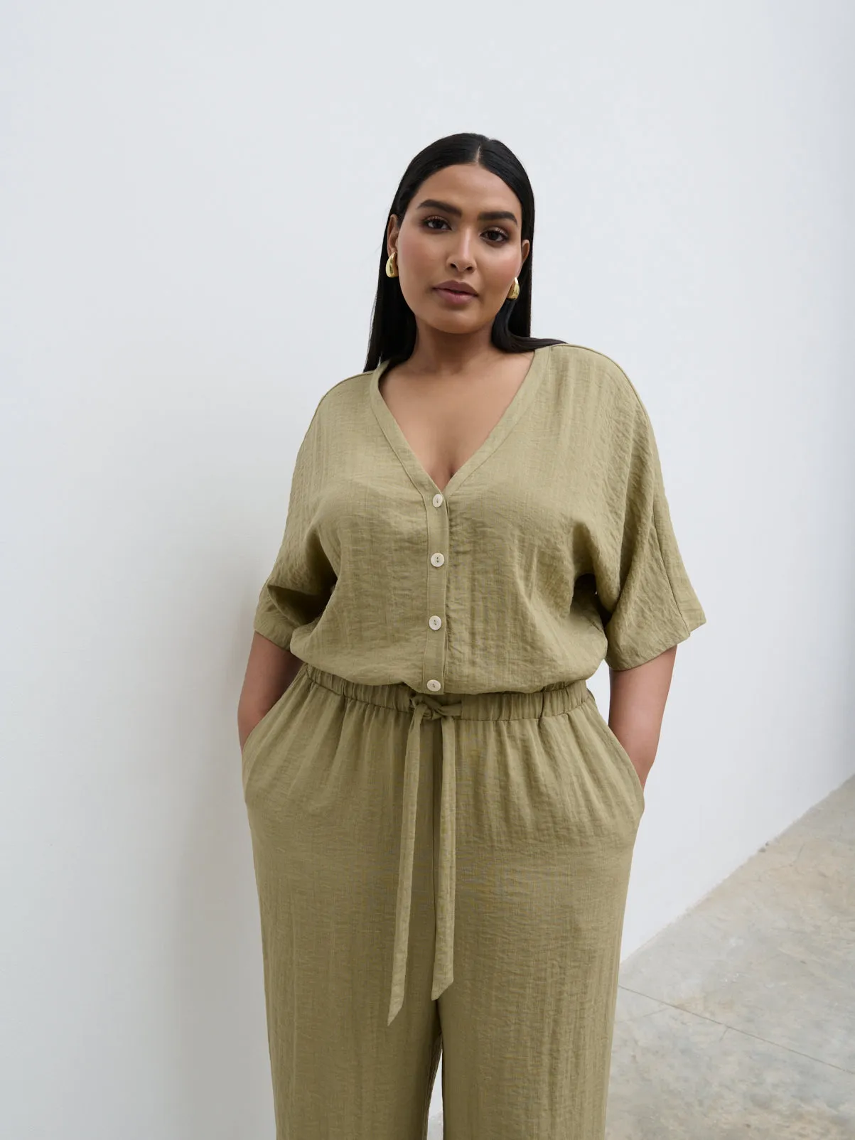 Carey Easywear Jumpsuit Curve - Olive sold by Pretty Lavish product image thumbnail 2