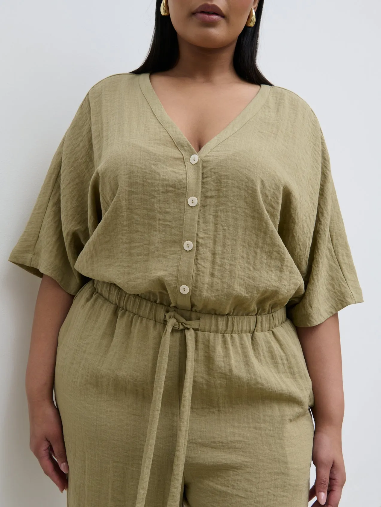 Carey Easywear Jumpsuit Curve - Olive sold by Pretty Lavish product image thumbnail 4
