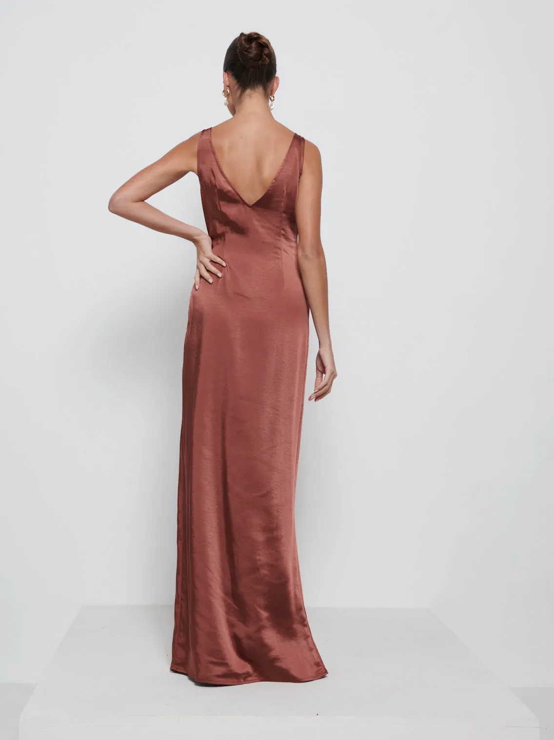 Esmee Wrap Maxi Bridesmaid Dress - Mahogany sold by Pretty Lavish product image thumbnail 3