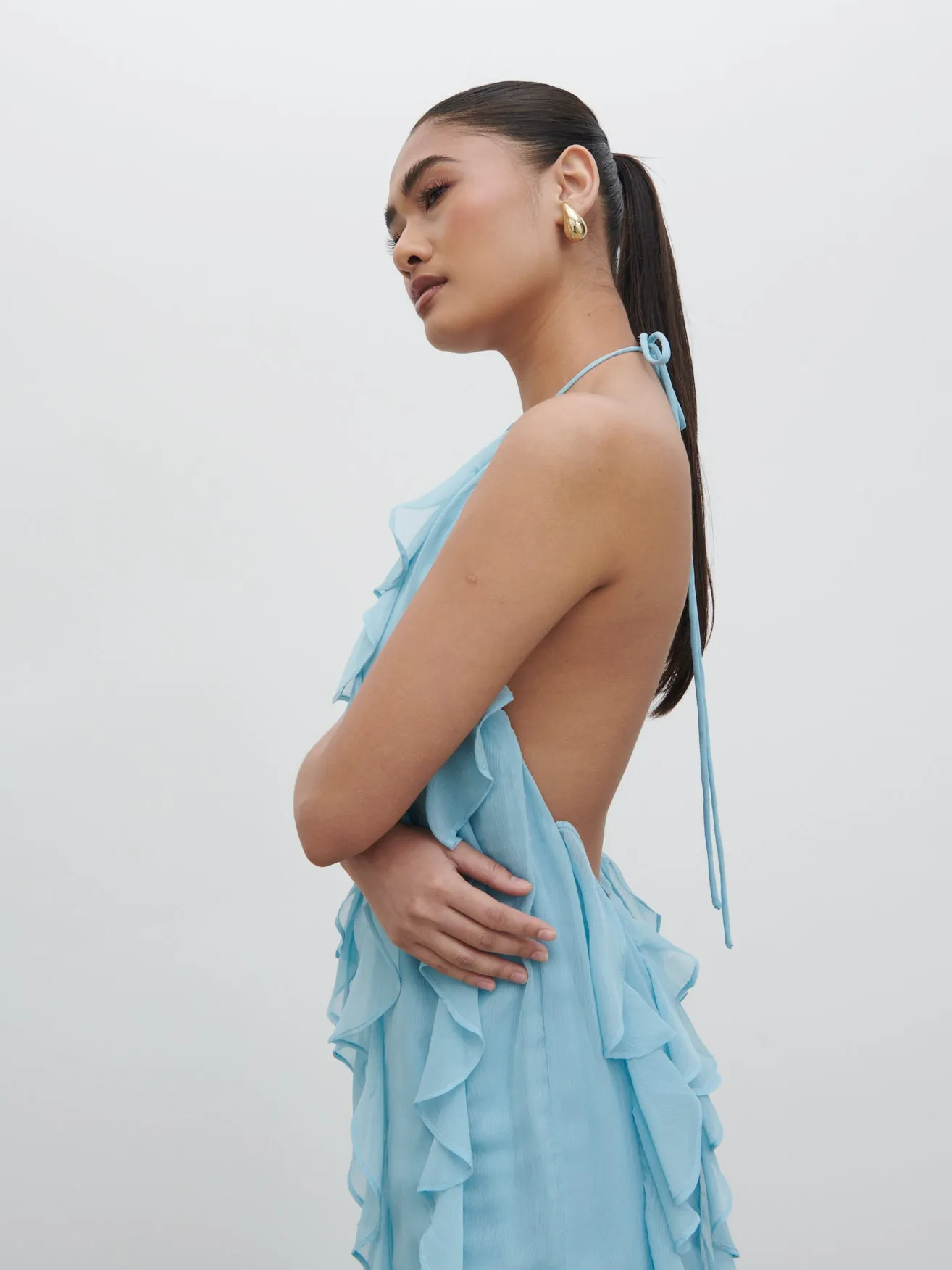 Kelsey Ruffle Maxi Dress - Seaspray sold by Pretty Lavish product image thumbnail 2