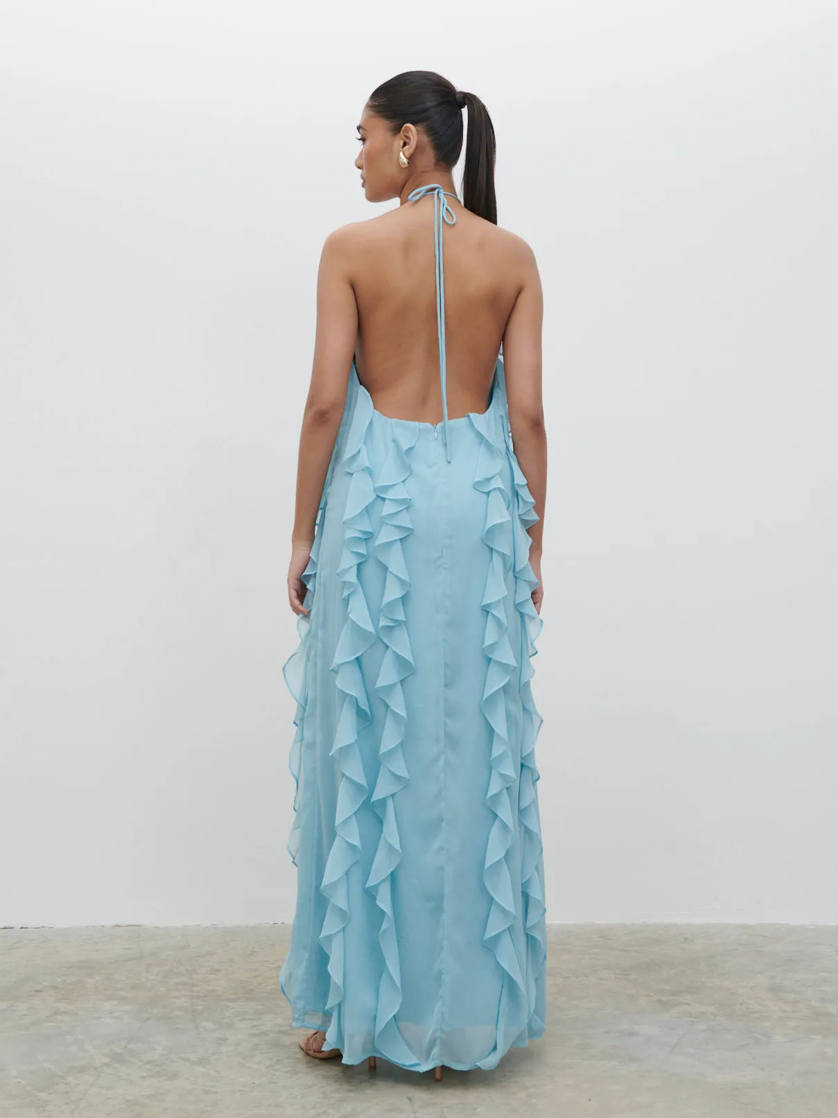 Kelsey Ruffle Maxi Dress - Seaspray sold by Pretty Lavish product image thumbnail 4