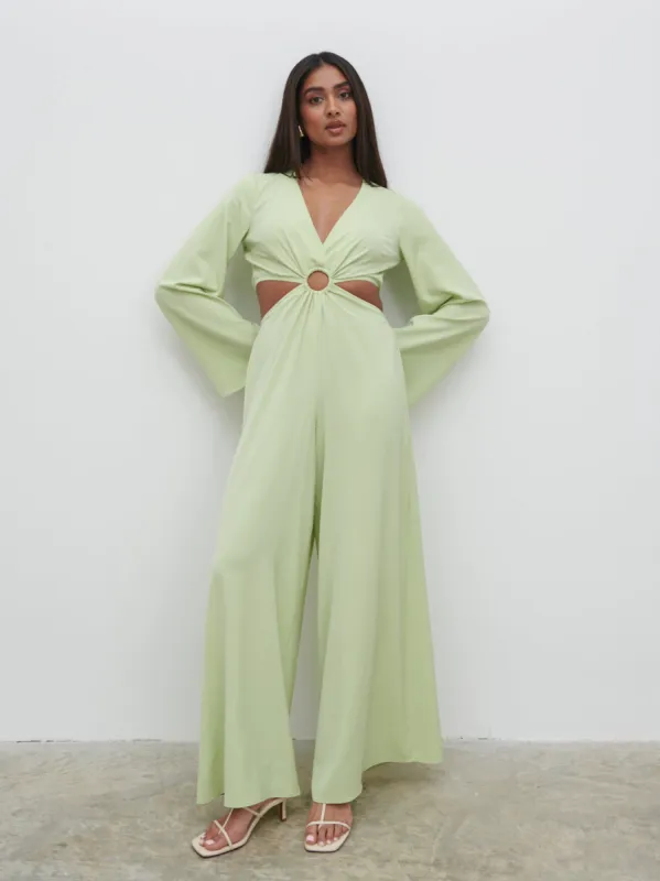 Olympia Ring Jumpsuit - Pistachio sold by Pretty Lavish