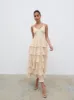 Lissy Ruffle Midaxi Dress - Yellow Abstract sold by Pretty Lavish