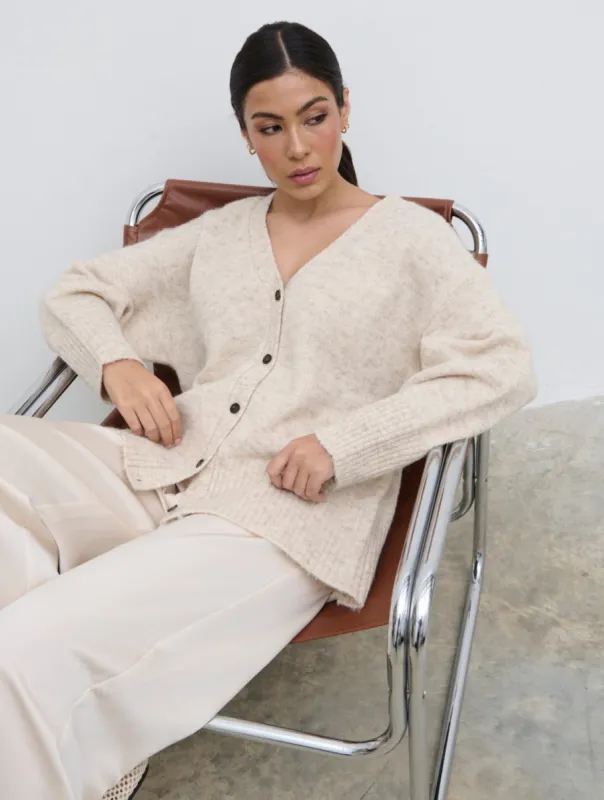 Otto Knit Cardigan - Cream sold by Pretty Lavish