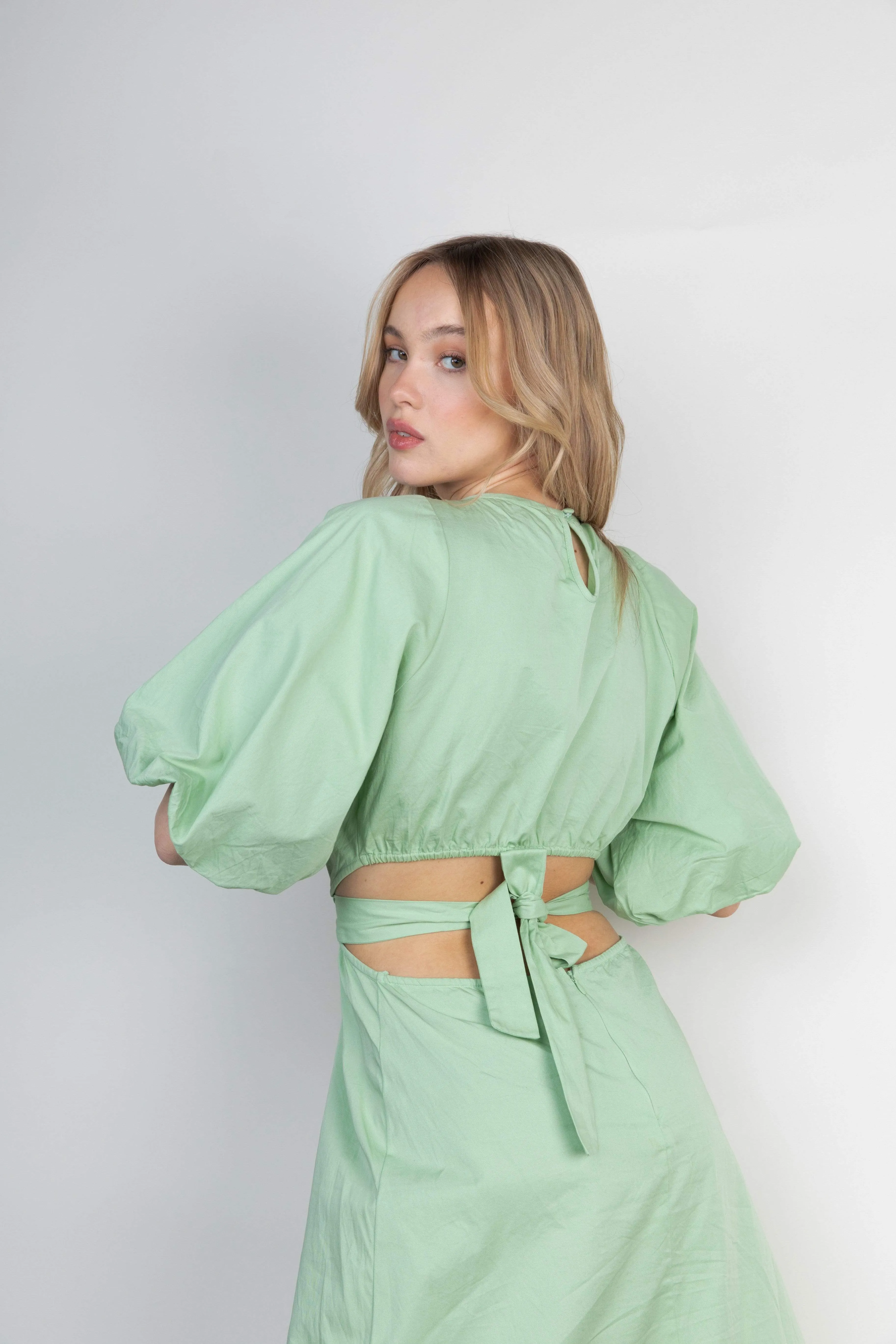 Ruby Cut Out Midi Dress - Pastel Green sold by Pretty Lavish product image thumbnail 3
