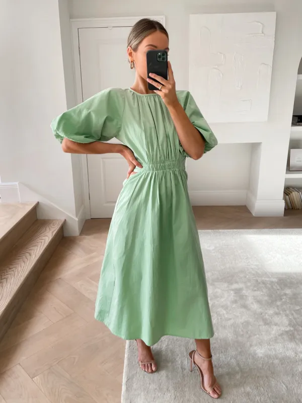 Ruby Cut Out Midi Dress - Pastel Green sold by Pretty Lavish