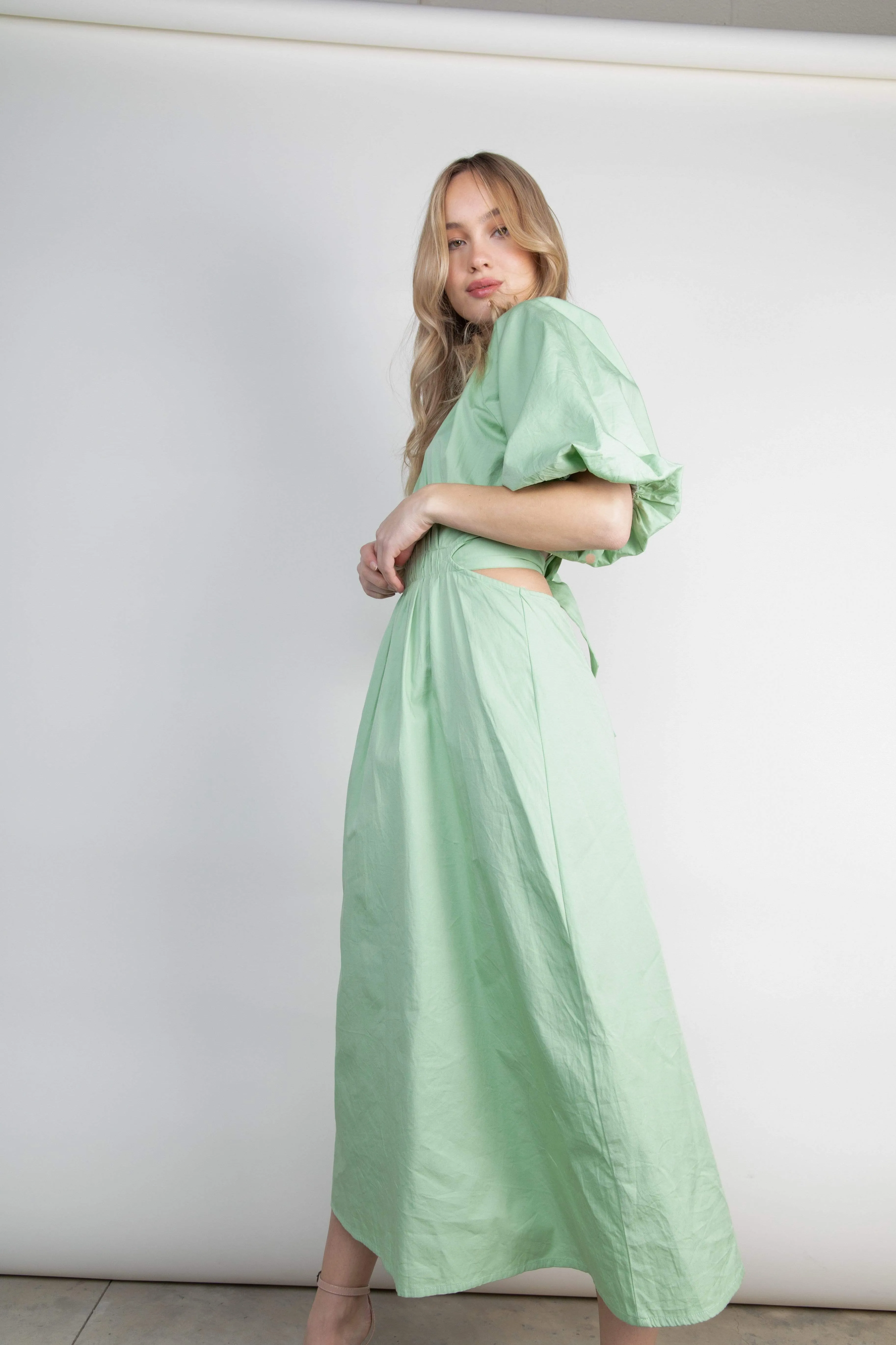 Ruby Cut Out Midi Dress - Pastel Green sold by Pretty Lavish product image thumbnail 4