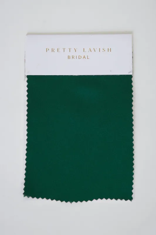 Recycled Satin Emerald Bridesmaid Swatch sold by Pretty Lavish
