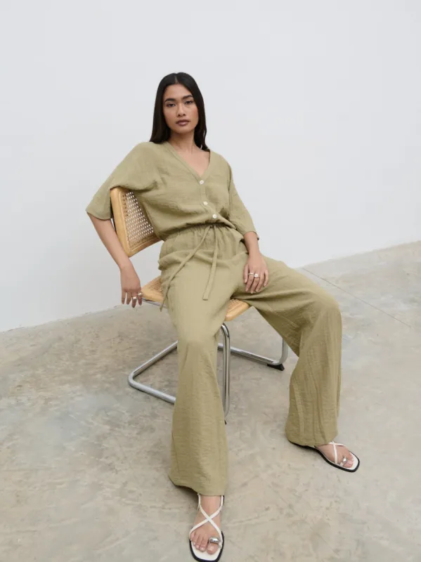 Carey Easywear Jumpsuit - Olive sold by Pretty Lavish