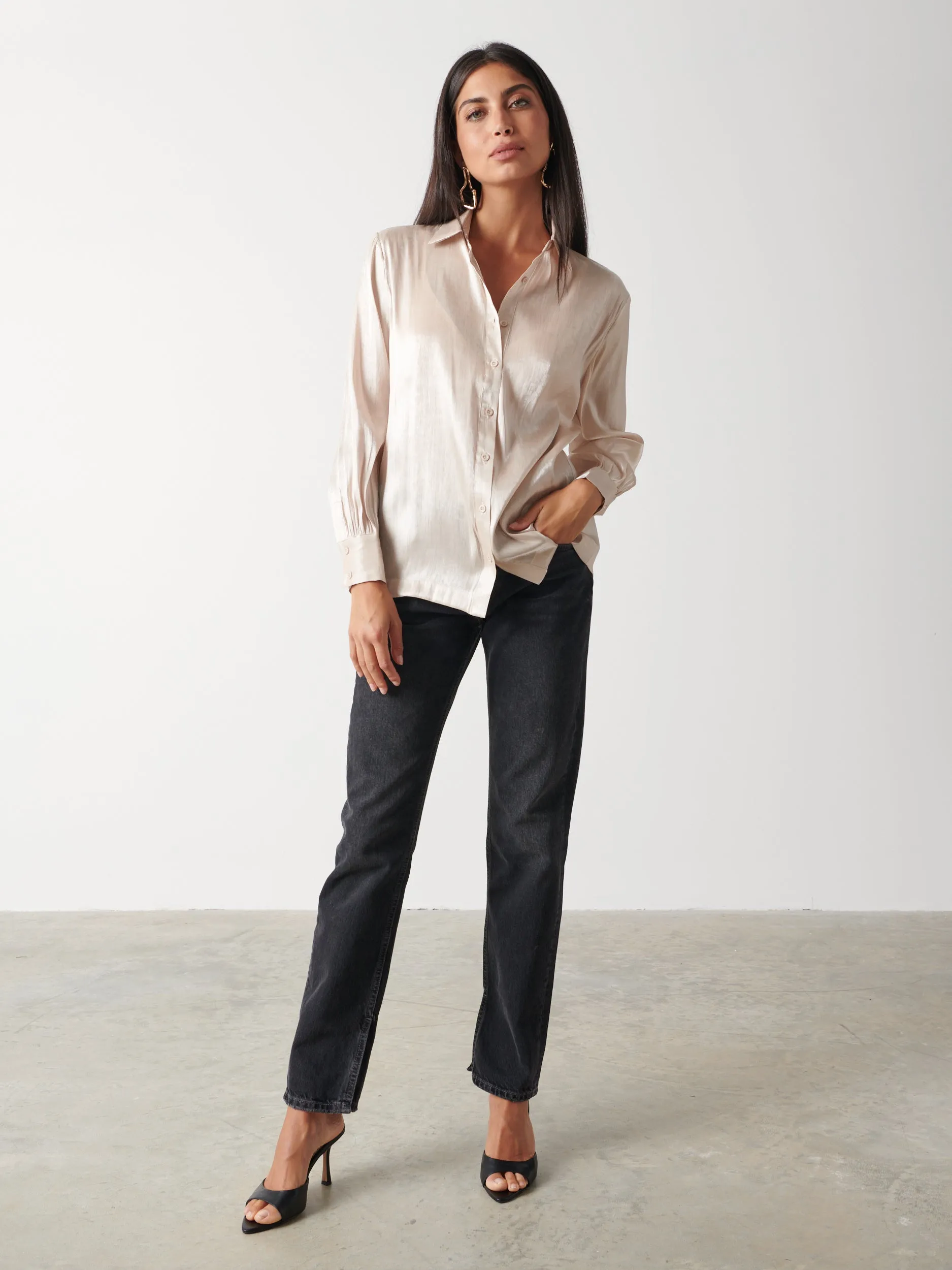 Rosalie Collared Blouse - Champagne Gold sold by Pretty Lavish product image thumbnail 5