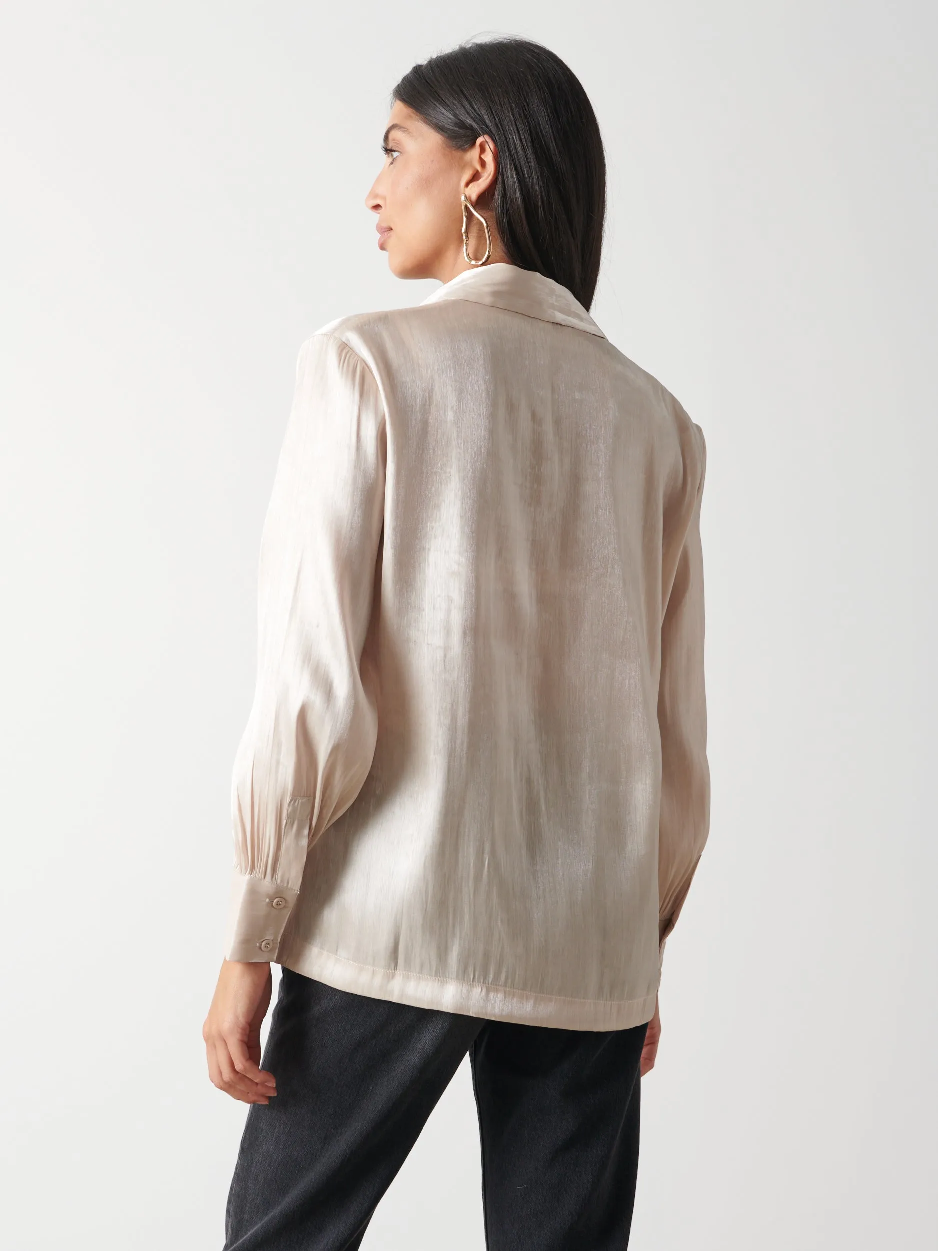 Rosalie Collared Blouse - Champagne Gold sold by Pretty Lavish product image thumbnail 3