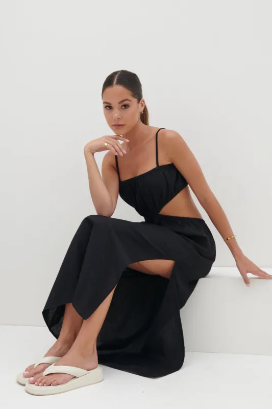 Artie Cut Out Midaxi Dress - Black sold by Pretty Lavish