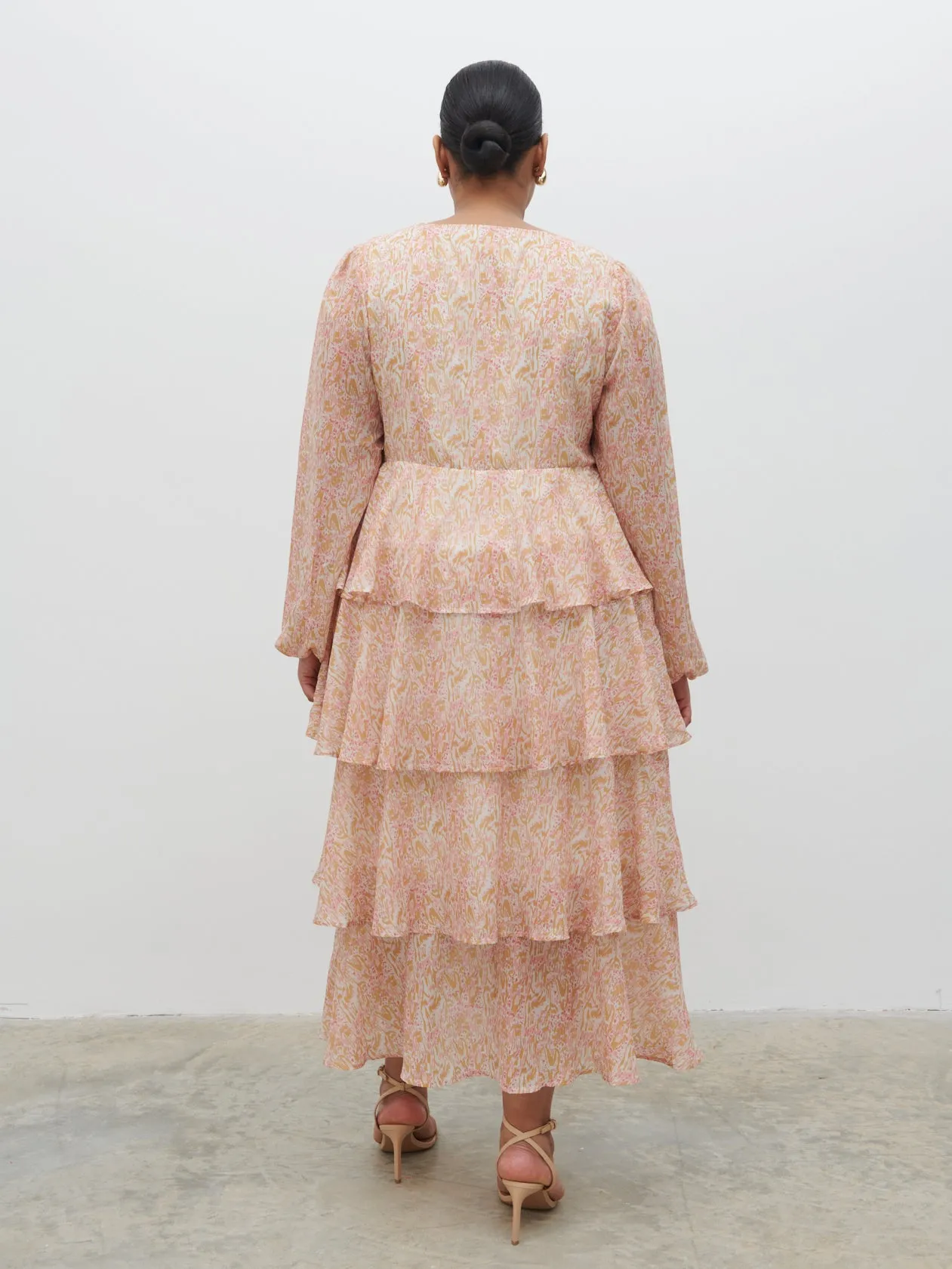 Ashton Ruffle Midi Dress Curve - Ditsy Animal Sorbet Print sold by Pretty Lavish product image thumbnail 5