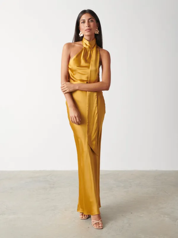 Chloé Scarf Maxi Dress - Saffron sold by Pretty Lavish