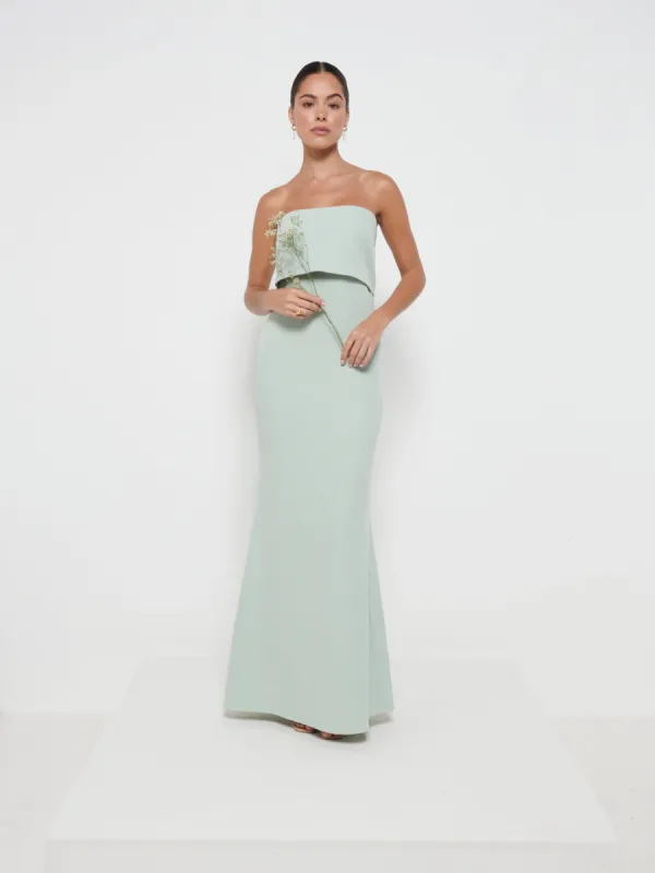 Julia Crepe Maxi Bridesmaid Dress - Sage made by Pretty Lavish